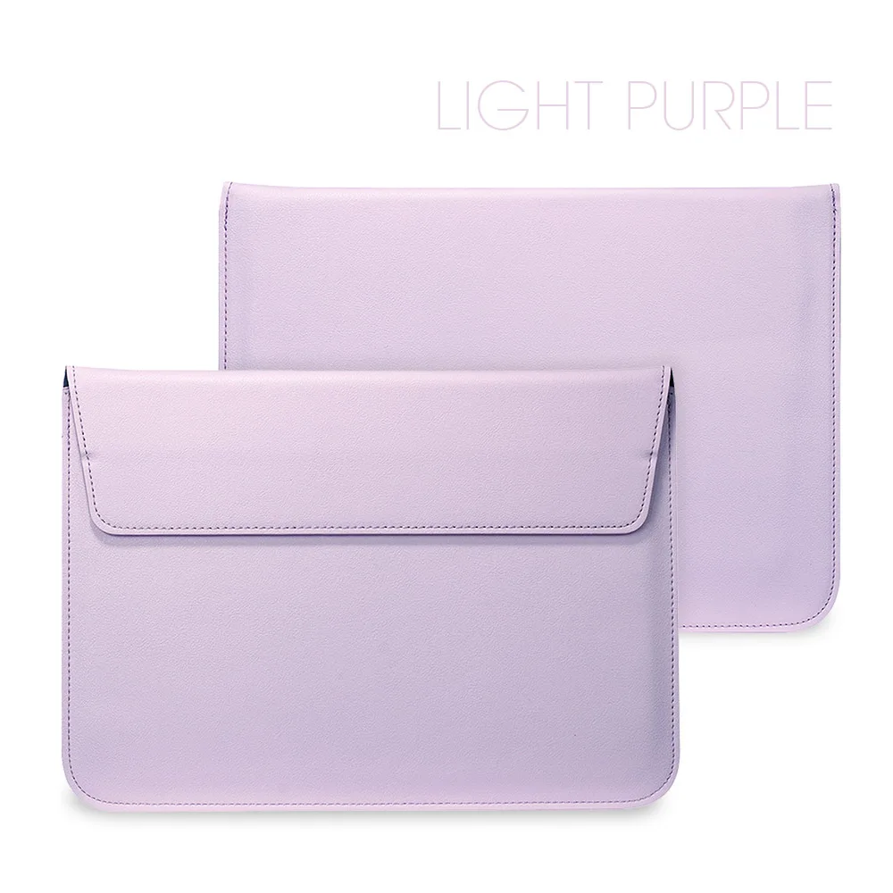Light Purple Защитный чехол из искусственной кожи для Apple Macbook Air Pro retina 11 12 13 15, чехол для ноутбука Mac book 13,3 дюймов - Цвет: Light Purple