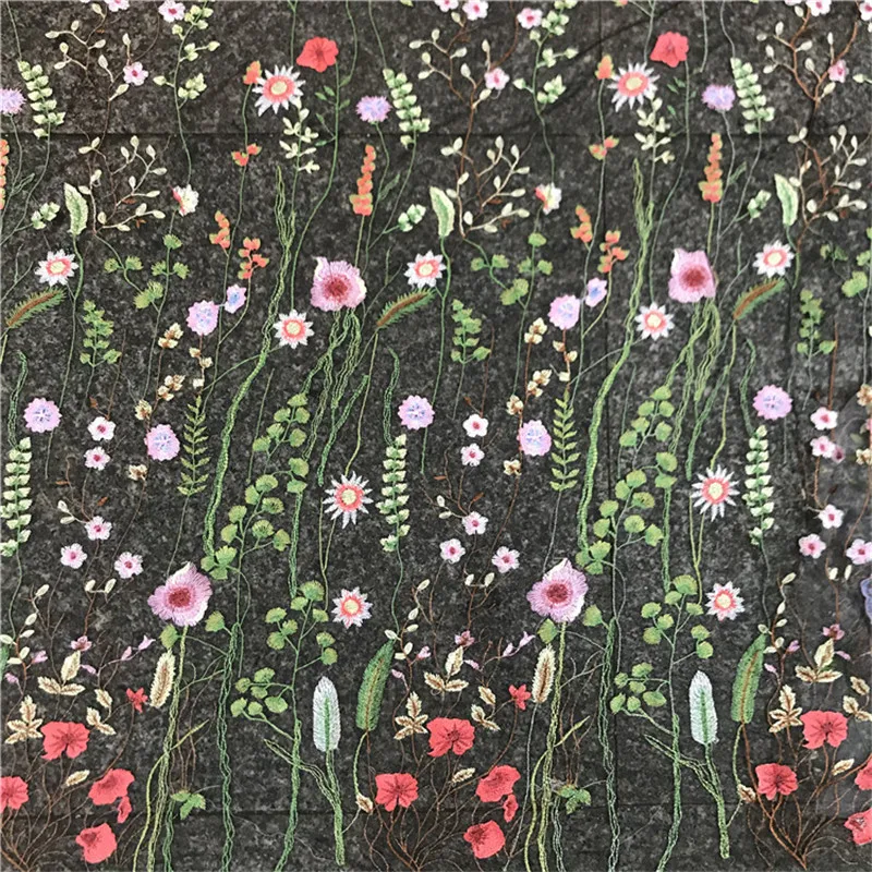 

Lace115 Florals D Sequin Embroidery Fabrics Sequined Fabric For Women's Dresses And Evening Dresses Lace Mesh Decoration Fabrics