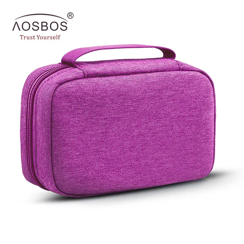 purple Aosbos портативная, для путешествий, косметическая сумка женская повседневная однотонная косметичка Мужская функциональная Водонепроницаемая косметичка, Органайзер - Цвет: purple