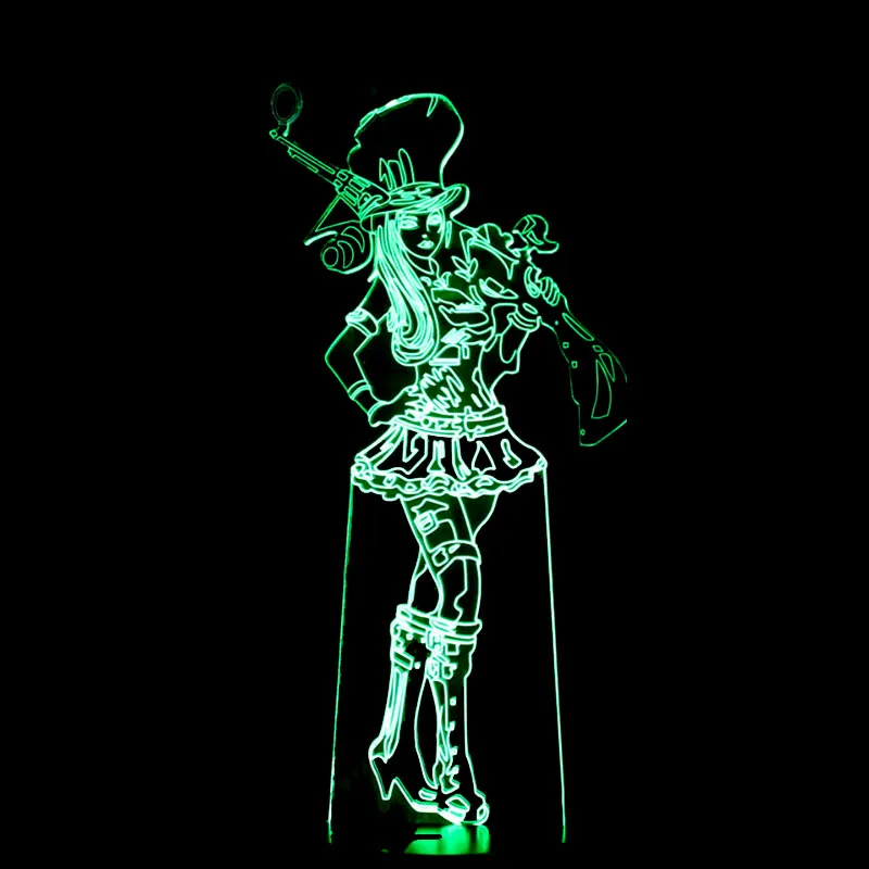 Новый стильный мультфильм победы LED 3D ночник лампа USB сенсорный красочный