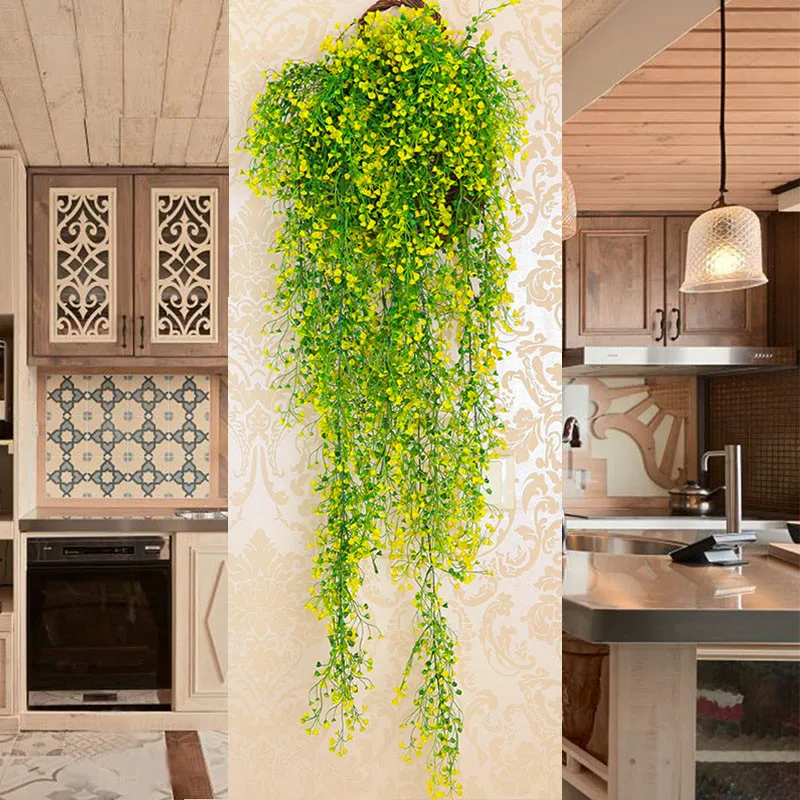 Зелени искусственные искусственный цветок из шелка лоза украшения сада