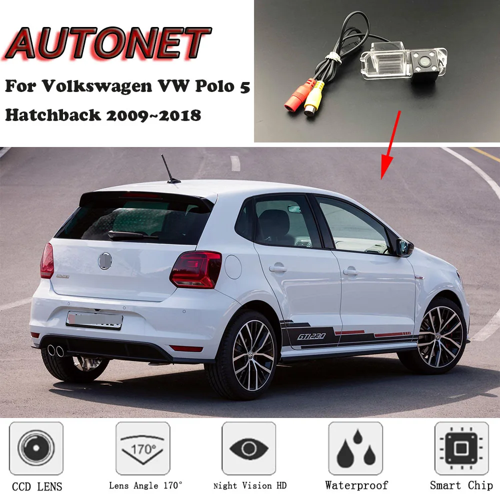 AUTONET Backup Rear View camera For Volkswagen VW Polo 5 Hatchback 2011 2012 2013 2014 2015 2016 2017 2018/license plate camera