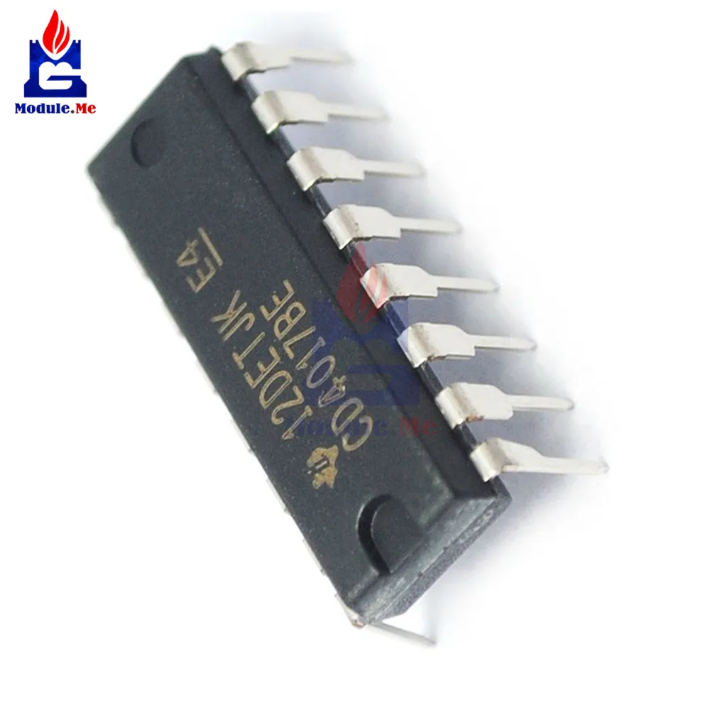 5 шт./лот IC чипы CD4017 CD4017BE 4017 DIP 16 десятилетние счетчики IC|Интегральные схемы| |