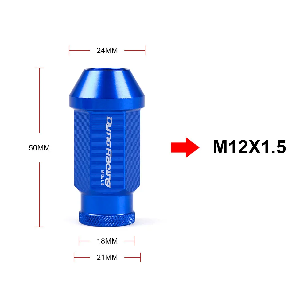 Dynoracing M12X1.5/M12X1.25 Алюминиевые гайки для гоночного колеса Honda Ford Toyota 20