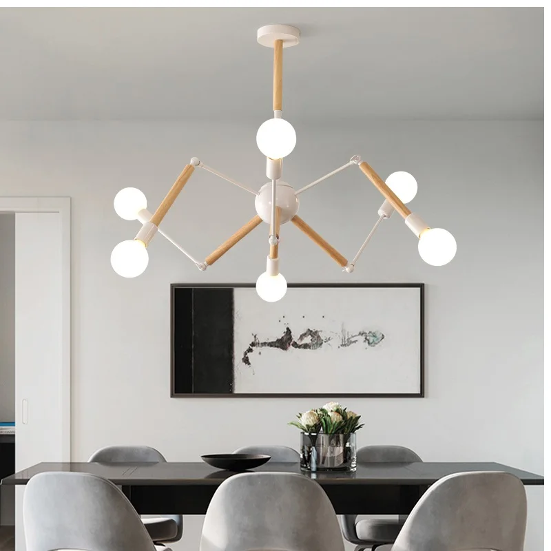 Candelabro de araña con luces LED E27, sala de estar Vintage para iluminación moderna, restaurante y cocina