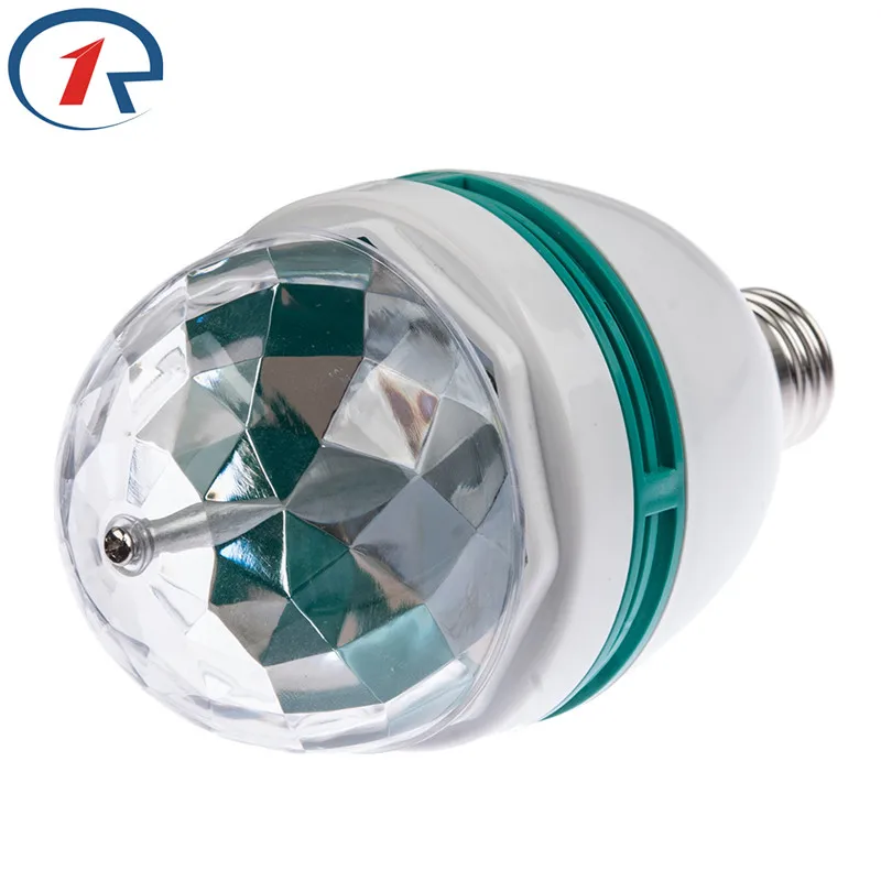 ZjRight E27 3 Вт цветная светодиодная лампа RGB с автоматическим вращением для сцены