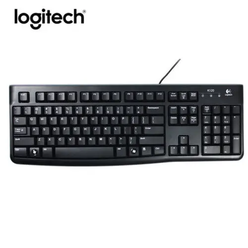 Проводная USB клавиатура Logitech K120 для компьютера Водонепроницаемая