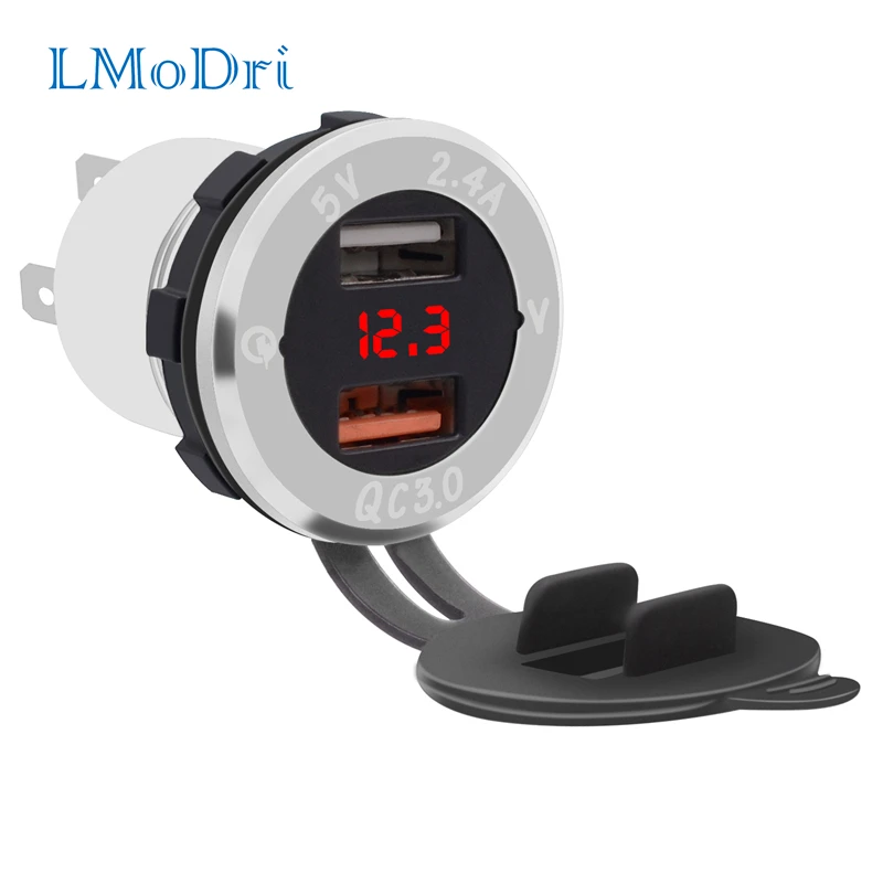 Автомобильное зарядное устройство LMoDri QC 3 0 с двумя USB портами 12 24 В постоянного