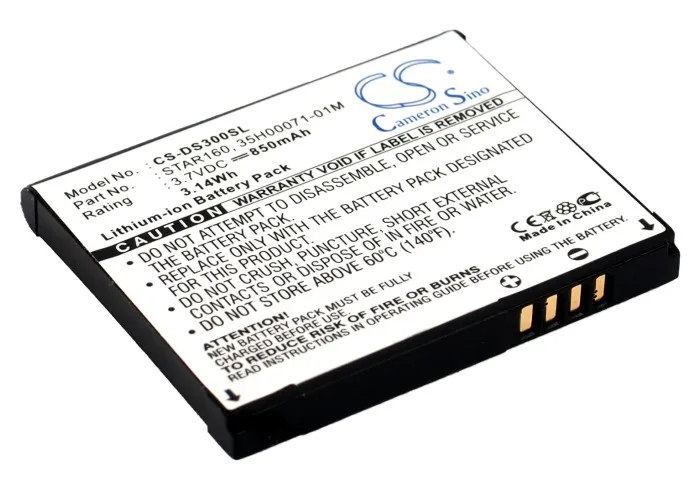 Аккумулятор STAR160 Cameron Sino 850 мАч для HTC/DOPOD S411 S420 Startrek 100 160710 S300 Cingular 3125 i mate Smartflip|cameron