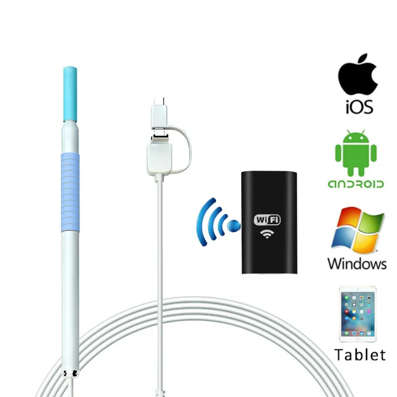 Отоскоп для ушей Android IPhone WIFI уход за здоровьем видеовизуальная камера HD720P