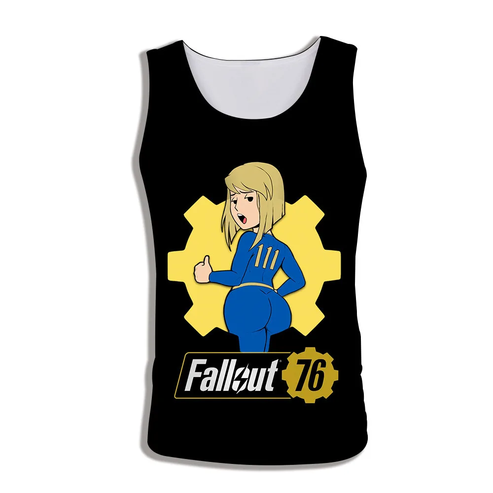 Новая мода для мужчин и женщин 3D печать электронная видео игра Fallout 4 майки топы