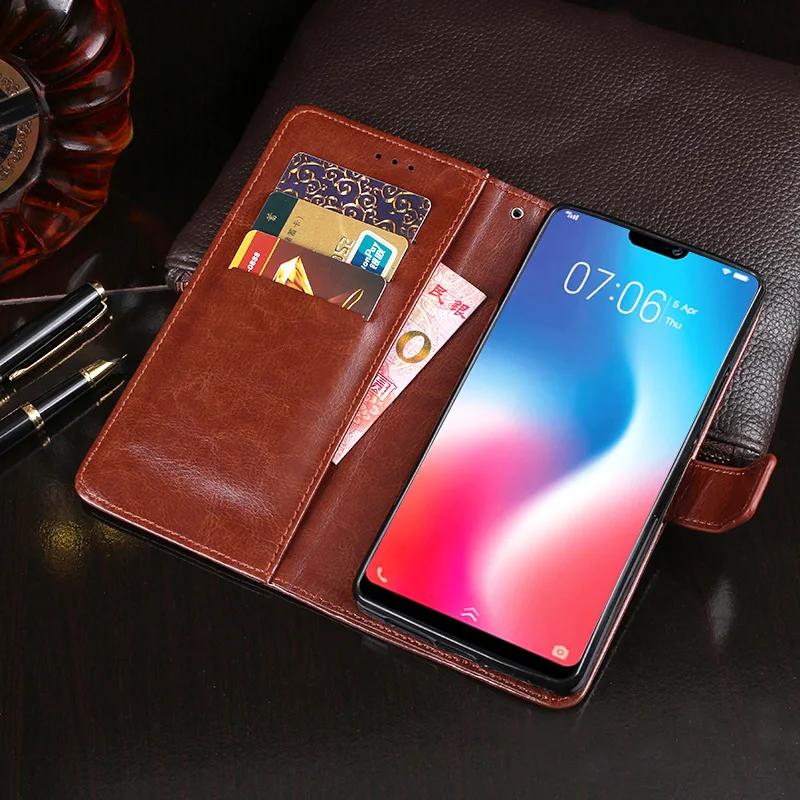 Чехол для Vivo V9 6 3 дюйма кожаный защитный чехол книжка Y85 Y83 Y81 Y71 V7 Plus чехлы