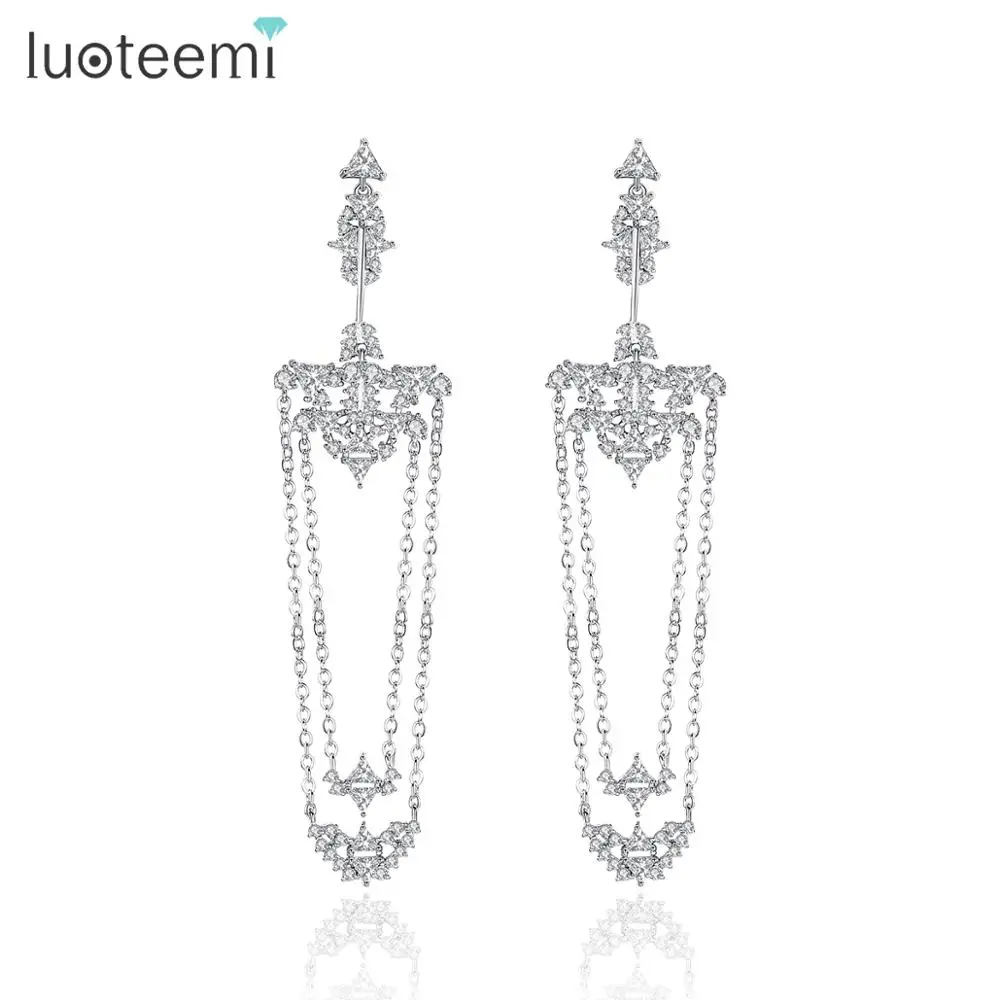 LUOTEEMI новая стильная текстильная спортивная обувь с цепочкой свисающие серьги
