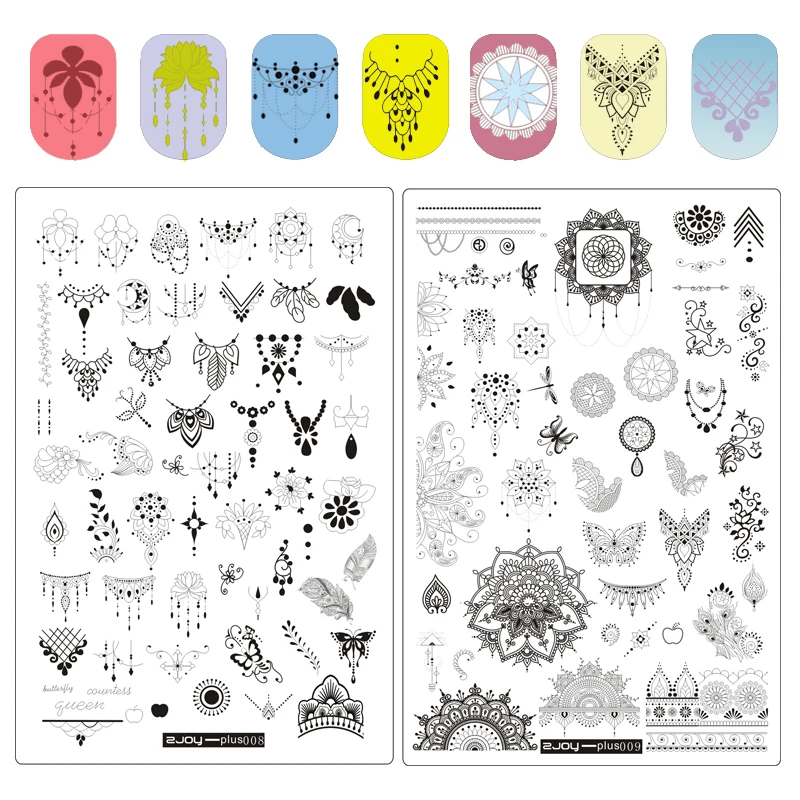 WAKEFULNESS 1pc 9.5*14.5CM Nail Stamping Plates New Zjoy-plus Dream Catcher Template Polish Stencils | Красота и здоровье