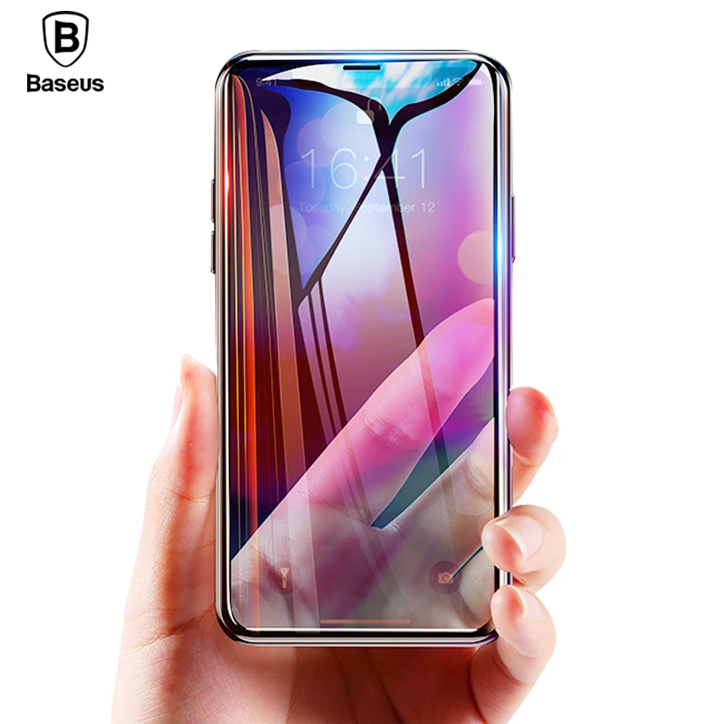 Защитная пленка Baseus с закругленными краями для iPhone XR XS Max, закаленное стекло 0,23 мм, полное покрытие, защитная стеклянная пленка для iPhone Xs Xr