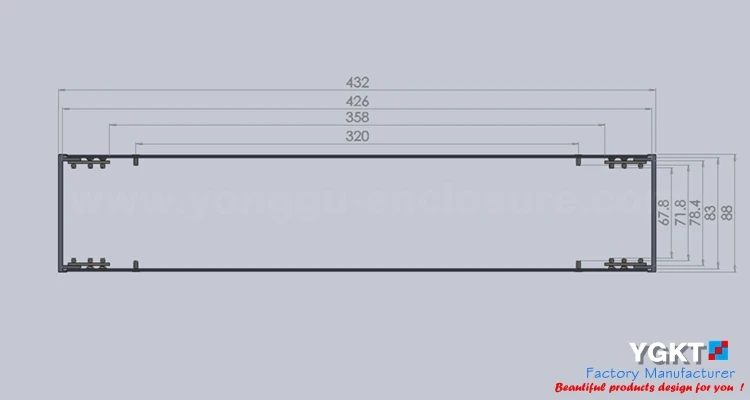 2U 19 дюймовый регулируемый стеллаж Промышленный din рейка шасси в шкафу шкаф стойку