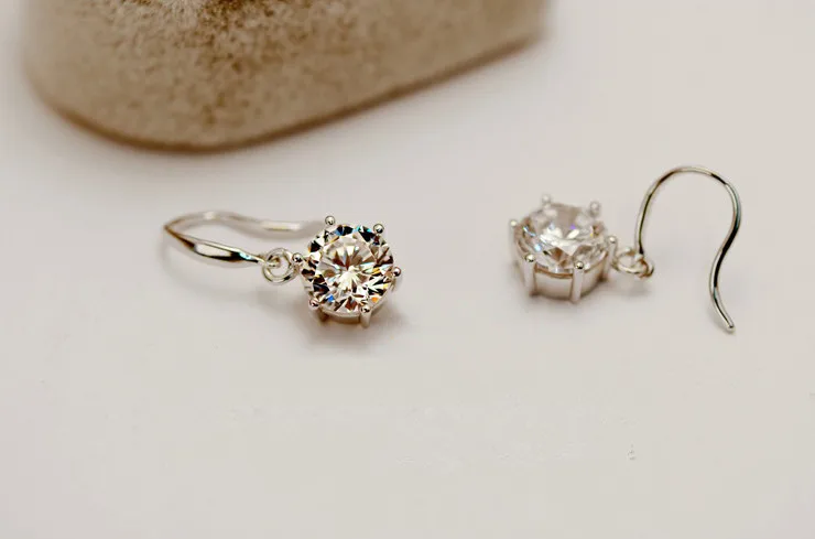 Тестовый положительный бриллиант Forever 8 0 мм 2Ct каждая G H Moissanite алмазные серьги из