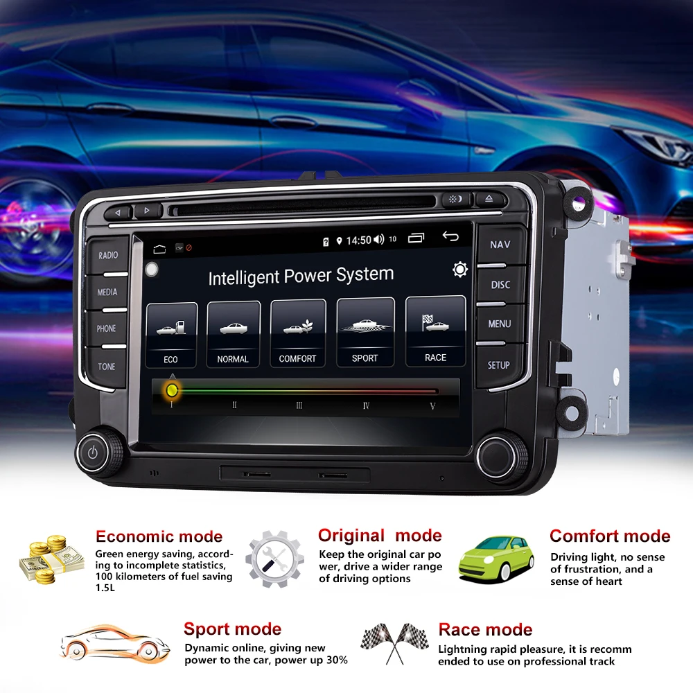 Автомобильный мультимедийный плеер 2 Din Android 8 1 DVD для VW/Volkswagen/Golf/Polo/Tiguan/Passat/Jetta