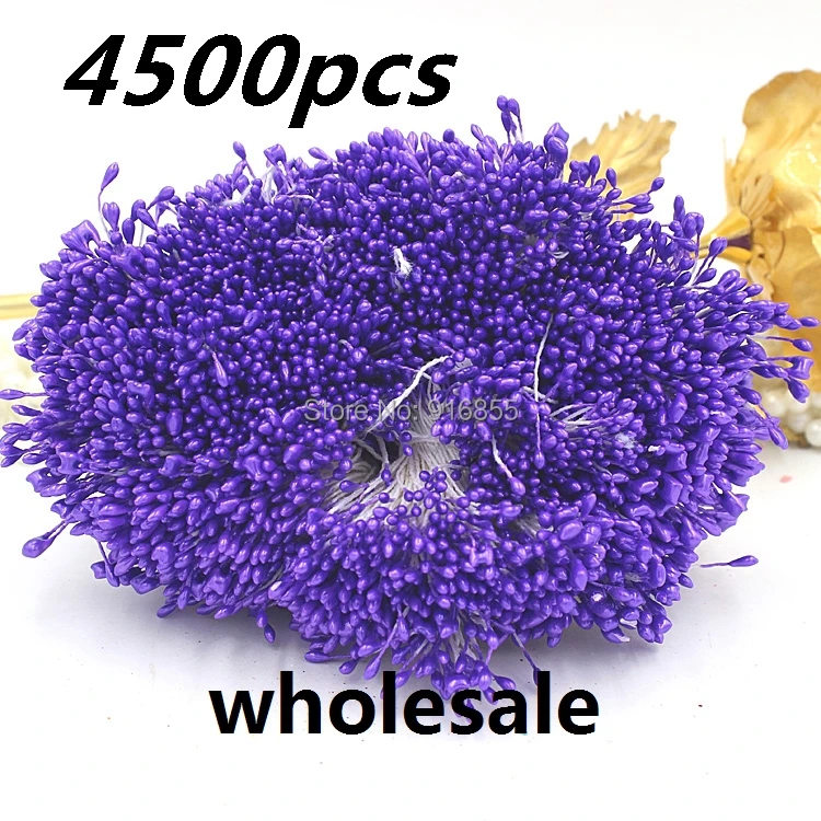 Free shipping Wholesale 1mm 4500pcs/lot Color Purple pearl floral stamen flower pistil cake decoration craft DIY | Украшения и