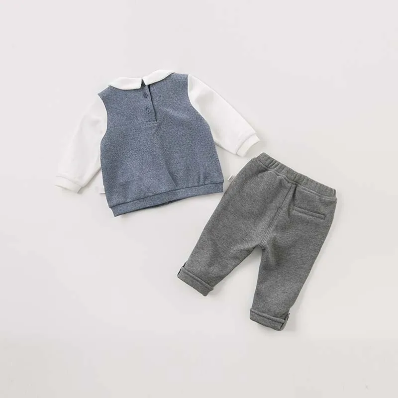 DBW8557 dave bella baby boy clothes children long sleeve clothing sets kids boutique outfits boys with tie gentleman | Детская одежда и
