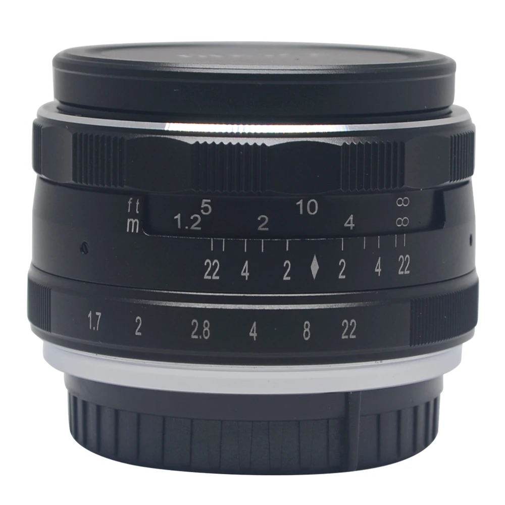 Увеличением фокусного расстояния Mcoplus/Meike MK-NM-35-1.7 35mm f 1,7 объектив с широкой диафрагмой и ручной фокусировкой APS-C для Nikon беззеркальных камер J1 V1