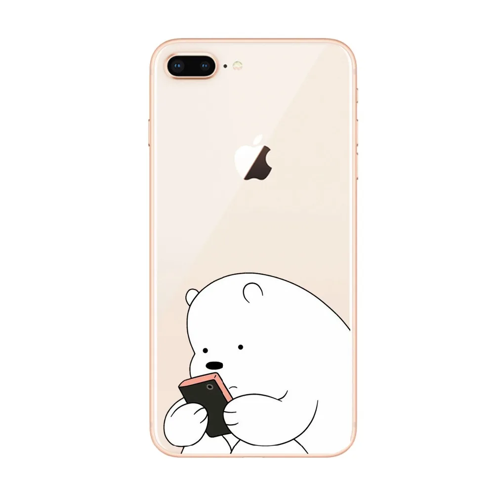 Чехлы для мобильных телефонов Smart Fat Bare Bears чехлы iphone 8 Plus 7 6S мягкие тонкие милые из