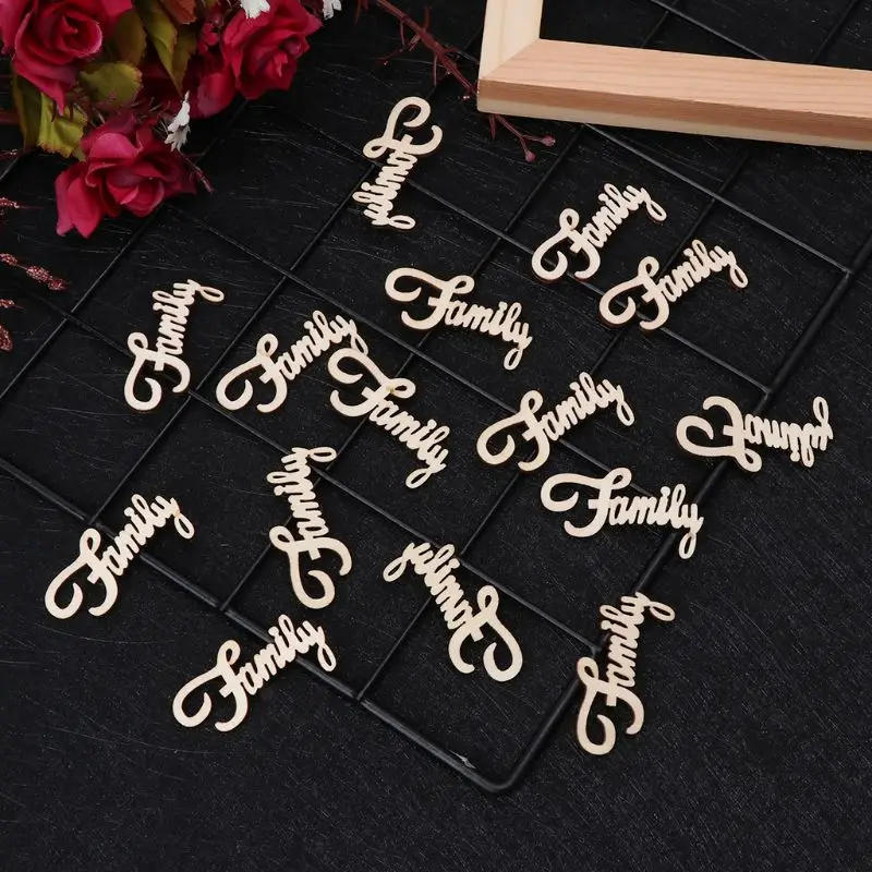 15 шт. деревянный семейный стол конфетти разброс винтажный деревенский декор для