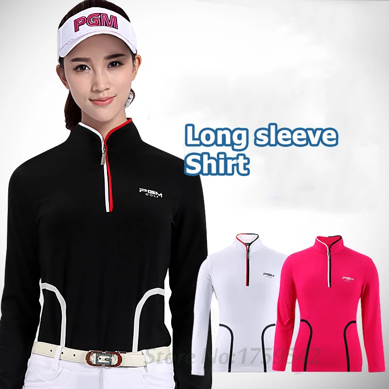 PGM женская рубашка одежда для гольфа осенняя футболка с длинным рукавом тонкая
