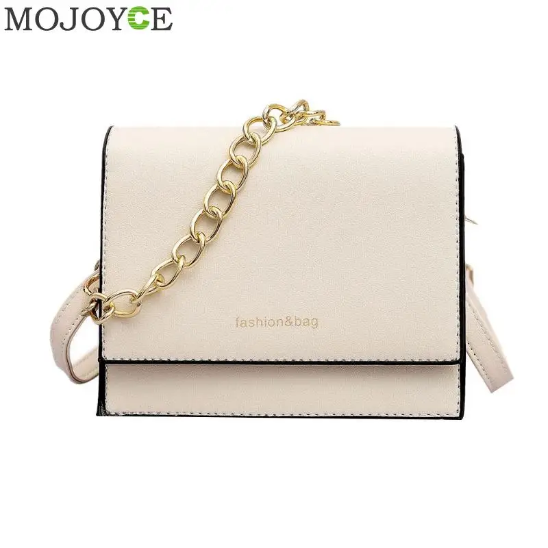 Белый Брендовая дизайнерская сумка-мессенджер на цепочке с клапаном для женщин из искусственной кожи, модная мини-сумка на плечо, сумка для покупок, сумки-мессенджеры - Цвет: Белый