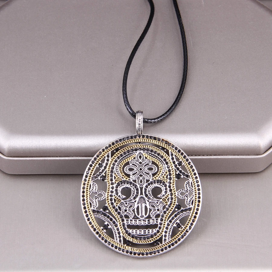 ТОМАС Желтый черепа диск кулон ожерелье Европейский TS-Стиль хорошее ювелирное