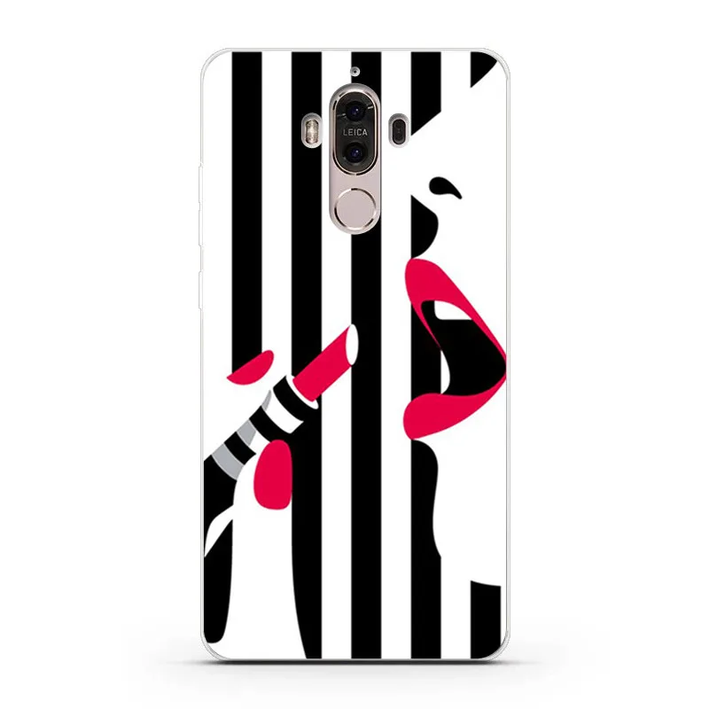 huawei mate 9 Case Silicon panda Painting Soft TPU Back Cover for pro Phone protect Bags shell |
