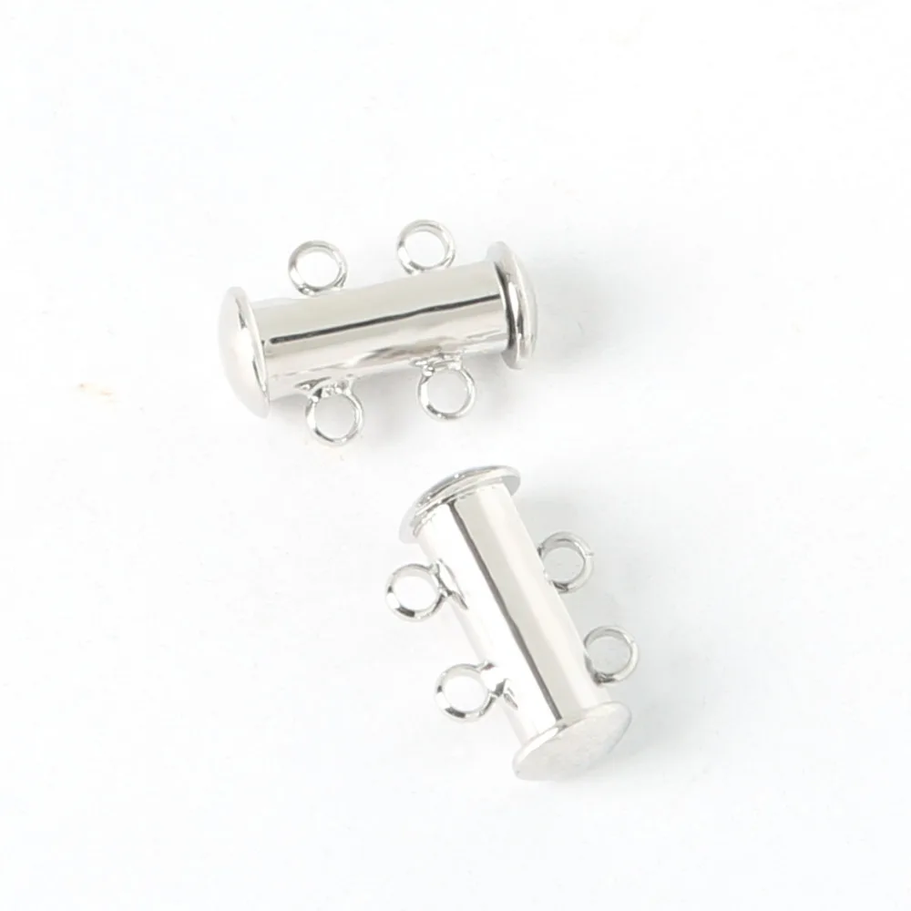 2 пряди магнитных застежек с родиевым покрытием скользящий крючок продается в