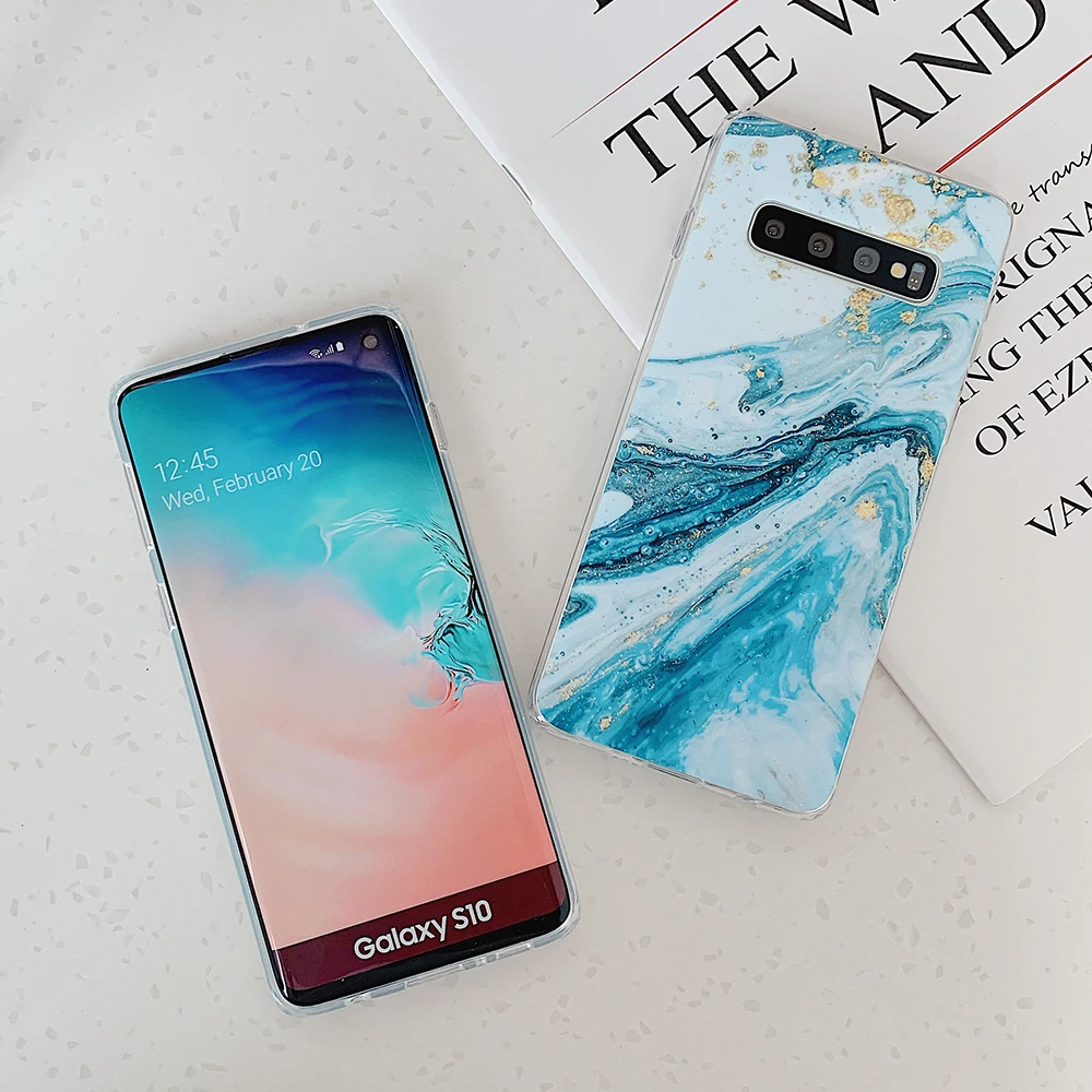 LOVECOM градиентный Классический Мраморный чехол для телефона для samsung Galaxy Note 10 Pro A40 A50 S10 S9 S8 Plus S10e морской ток матовый Sof