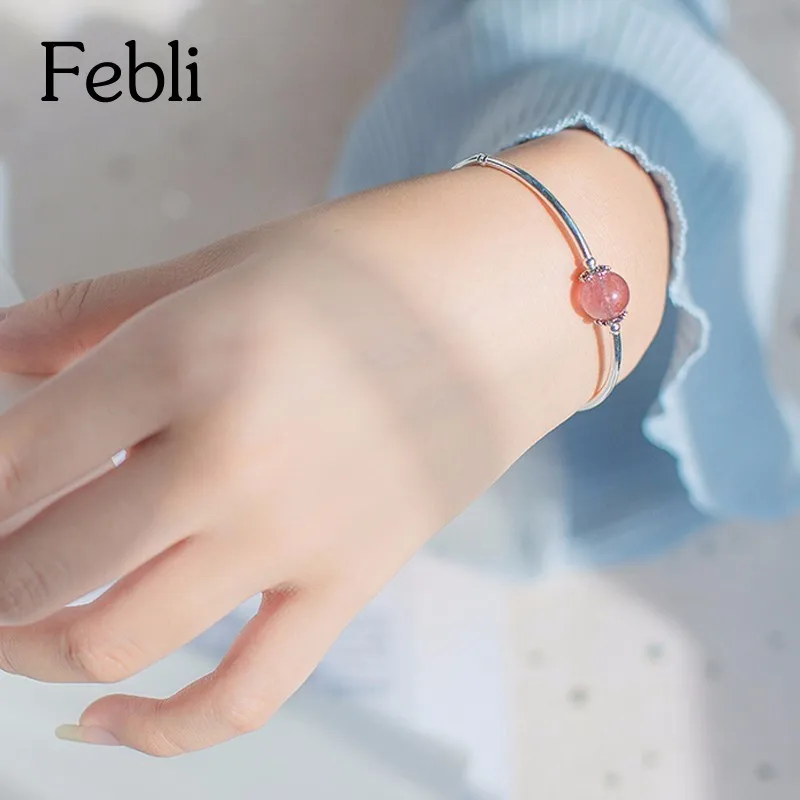 Febli S925 Silver Blue Moonstone Bracelet Fashionable And Simple Delicate Elegant Individual | Украшения и аксессуары