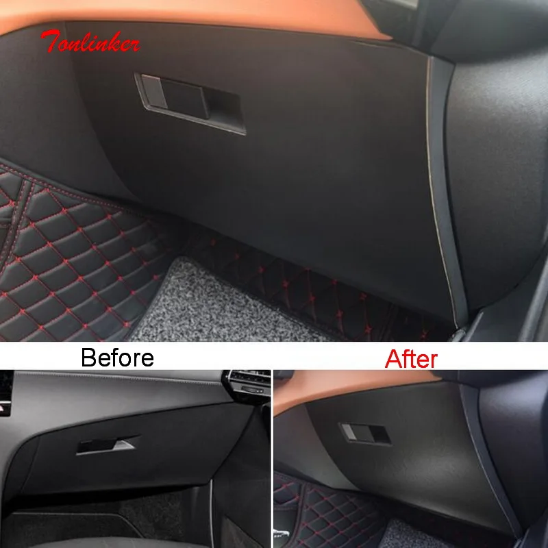 

Tonlinker Interior Car Glove box Anti-dirty Cover sticker for CITROEN DEESSE DS7 2018-19 Car Styling 1 PCS Carbon Cover Stickers