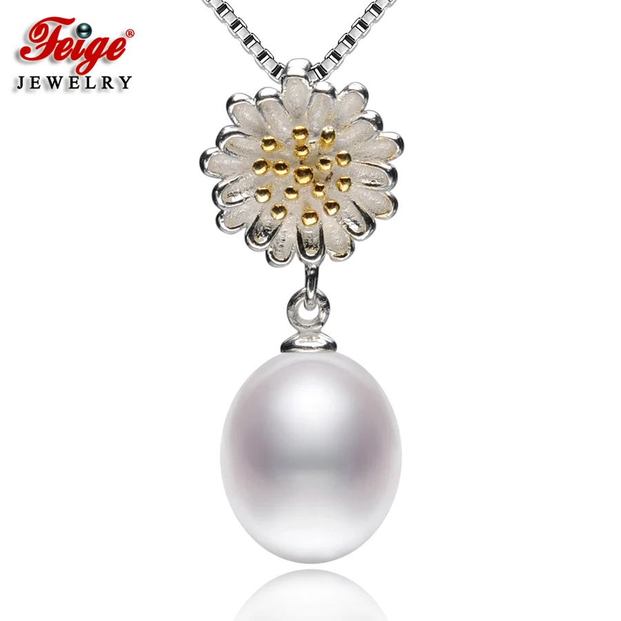 Ожерелье женское из серебра 925 пробы с натуральным пресноводным жемчугом 8 9 мм|pearl