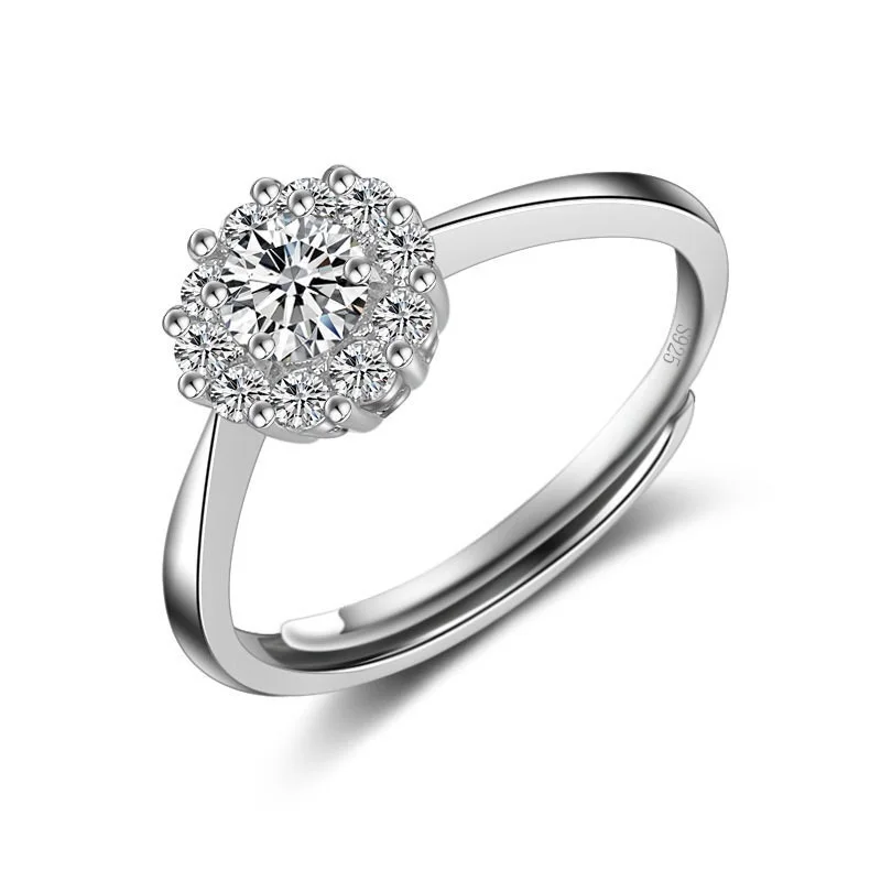 Обручальное кольцо для женщин с кубическим цирконием сердца и стрелки круглый