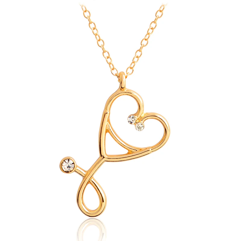 

Heart Stethoscope Pendant Necklace Metal Necklace For Doctors Nurse Medical students Medical Jewelry Graduation gift