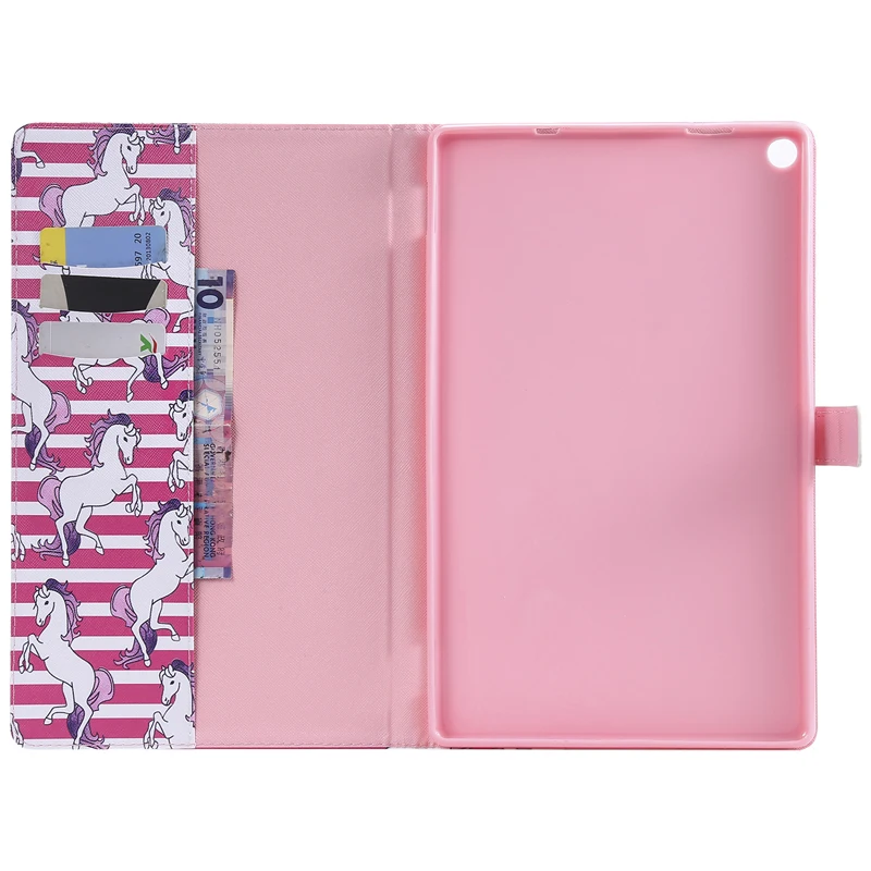 Luxury Horse Print Leather Magnetic Flip Wallet Tablet Case Cover Skin Shell Coque Funda For Amazon Kindle Fire HD 10 inch 2017 |