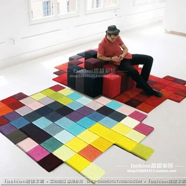 Стильная простота клетчатый ковер журнальный столик для гостиной диван кровать