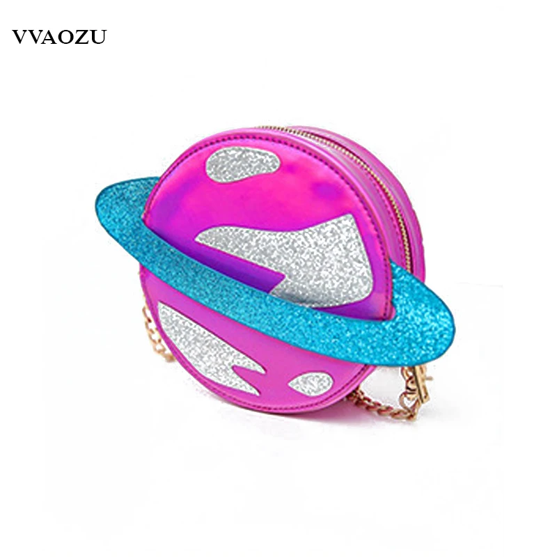 Женская сумка через плечо Харадзюку круглая планета 3D цепочка|bolsa feminina|chain