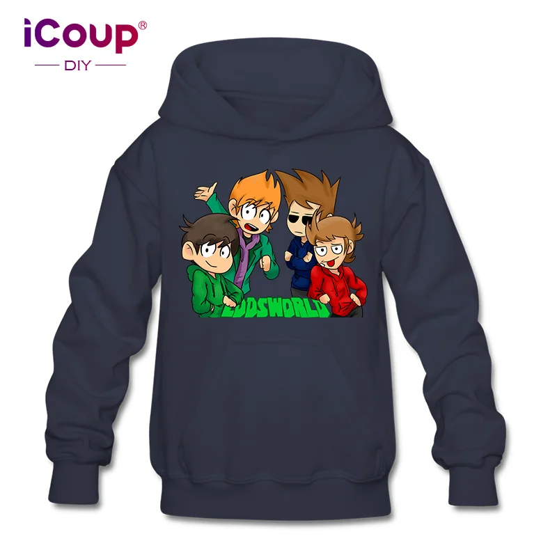 Детские толстовки iCoup Eddsworld EW из 100% хлопка для 12 18 лет|Мужские и свитшоты| |