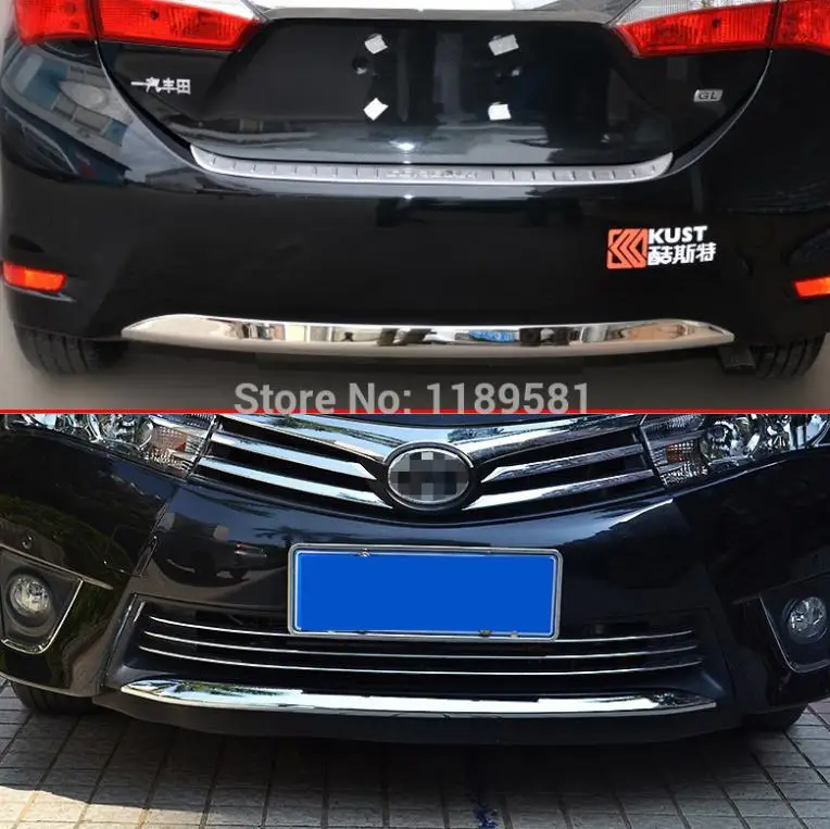 Накладка на передний и задний бампер из АБС пластика для Toyota Corolla 2014 2015 2016|rear bumper