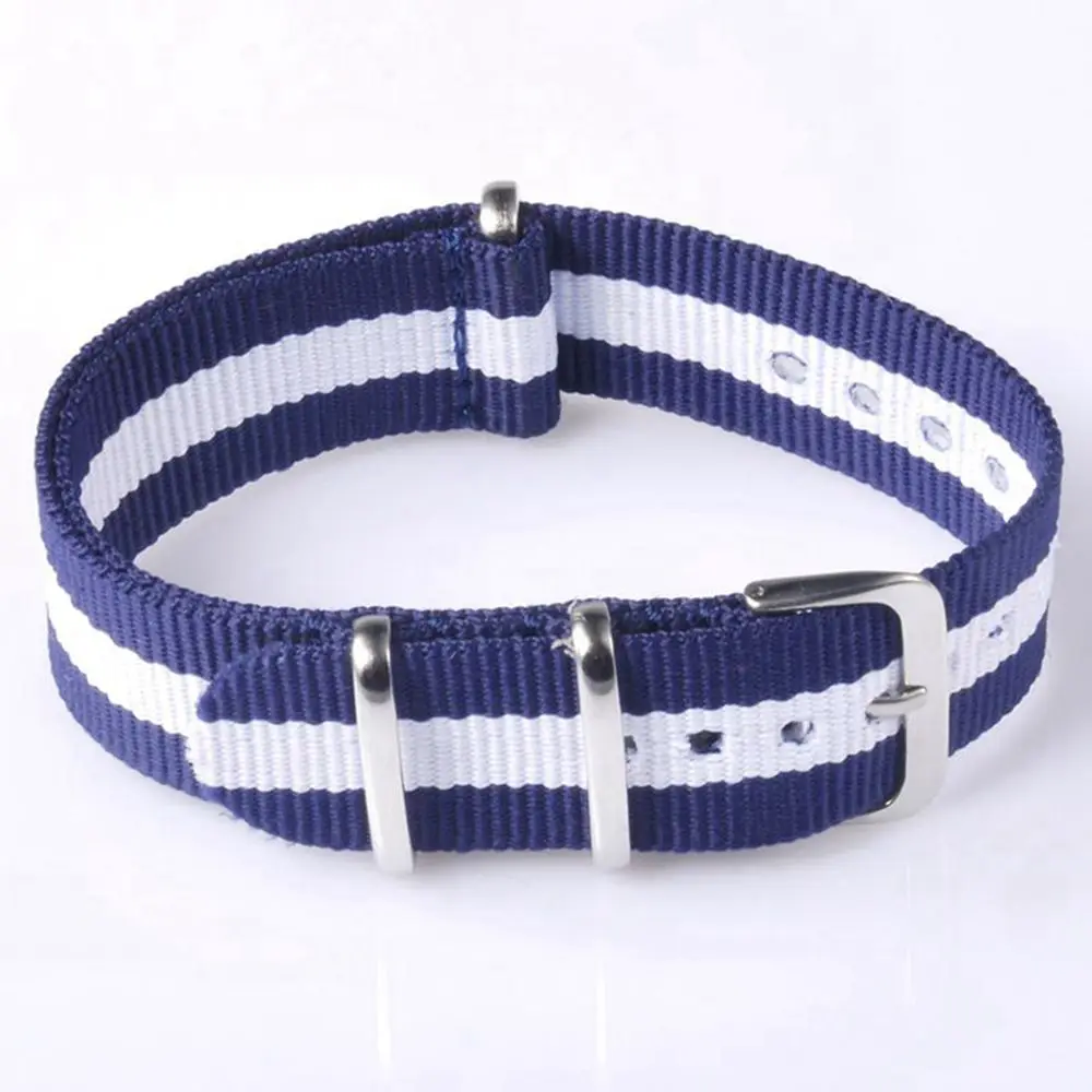 20mm Multicolor Nylon Wristwatch straps Stainless Steel Pin Buckle Unisex Fabric watch band | Наручные часы