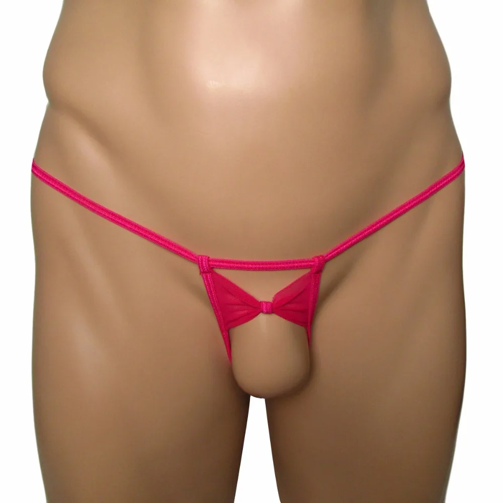 Стринги с бантиком для мужчин гей стринги сексуальное нижнее белье бандаж пениса