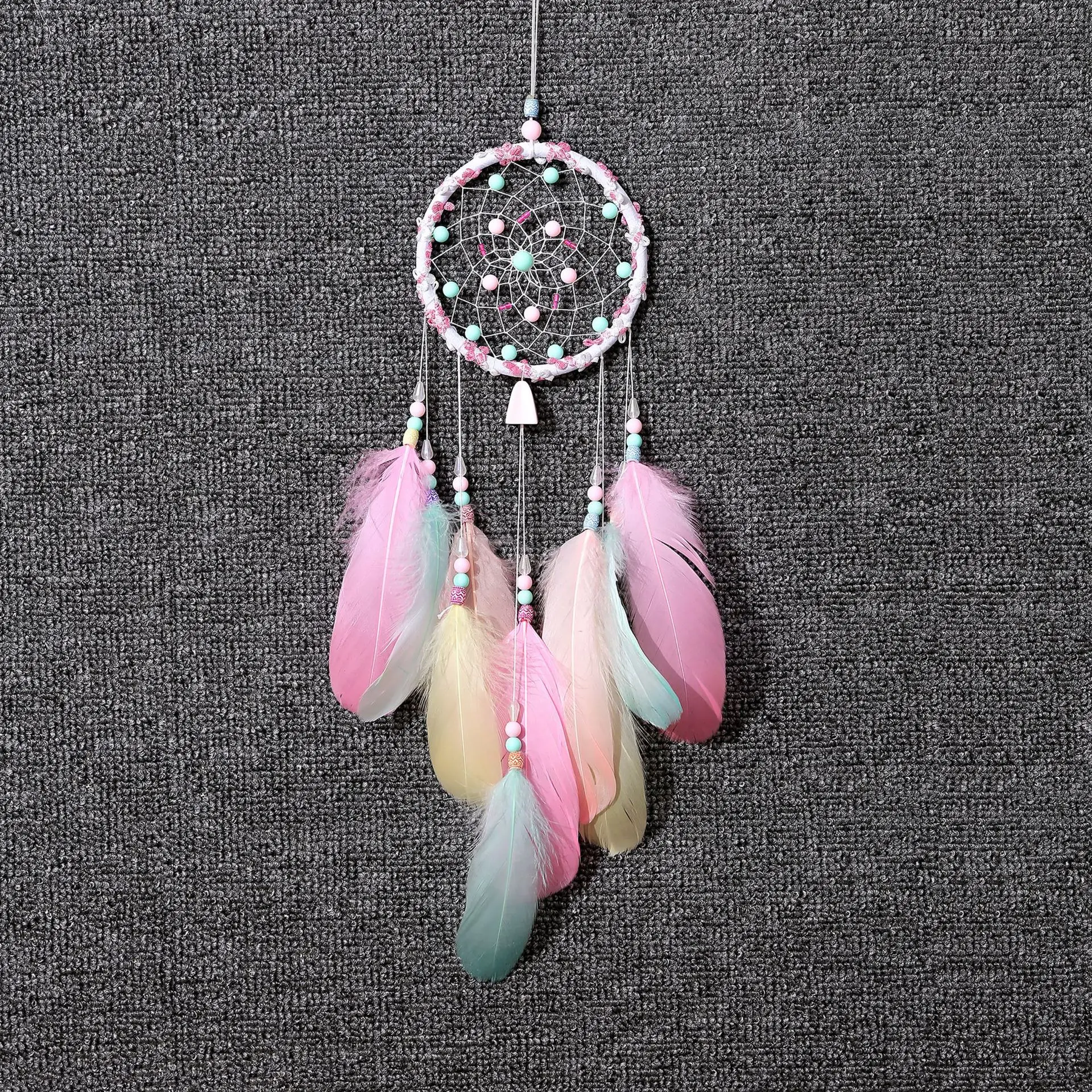 1 Ручной работы Ловец снов из перьев украшение для комнаты девочки dreamcatchers китайские колокольчики для улицы подвесное украшение - Цвет: 1