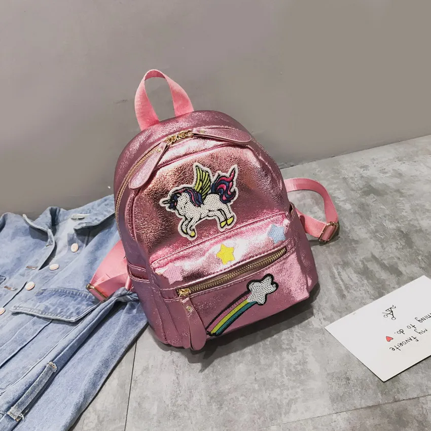 Kawaii милая розовая сумка с изображением единорога женские рюкзаки из искусственной кожи женские школьные сумки для подростков девочек рюкзак женский Mochila