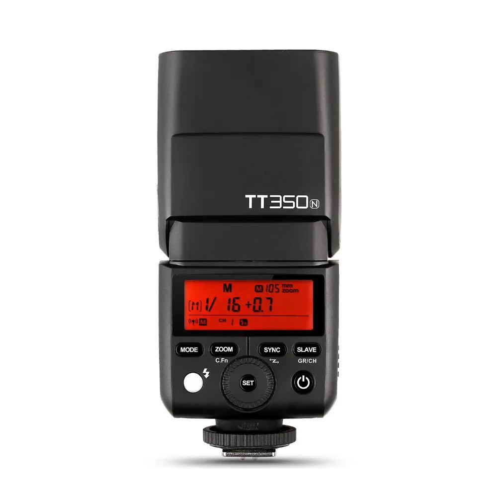 Вспышка Godox TT350N Speedlite TTL HSS 1/8000s для Nikon D750 D7000 D7200 D5100 D5200 D5000 D300 D300S D7100 D3200 D3100 D200 D80|ttl