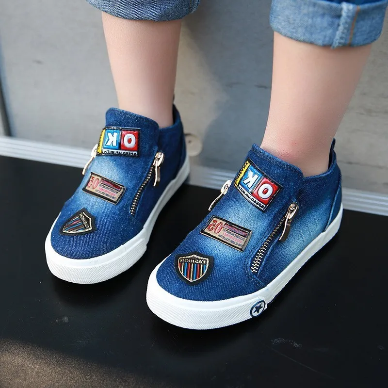 CNFSNJ BRAND 2019 new spring autumn Canvas Children's Shoes Sports Boys Girls Sneakers Brand Kids Jeans Denim Casual Flat Boots | Детская