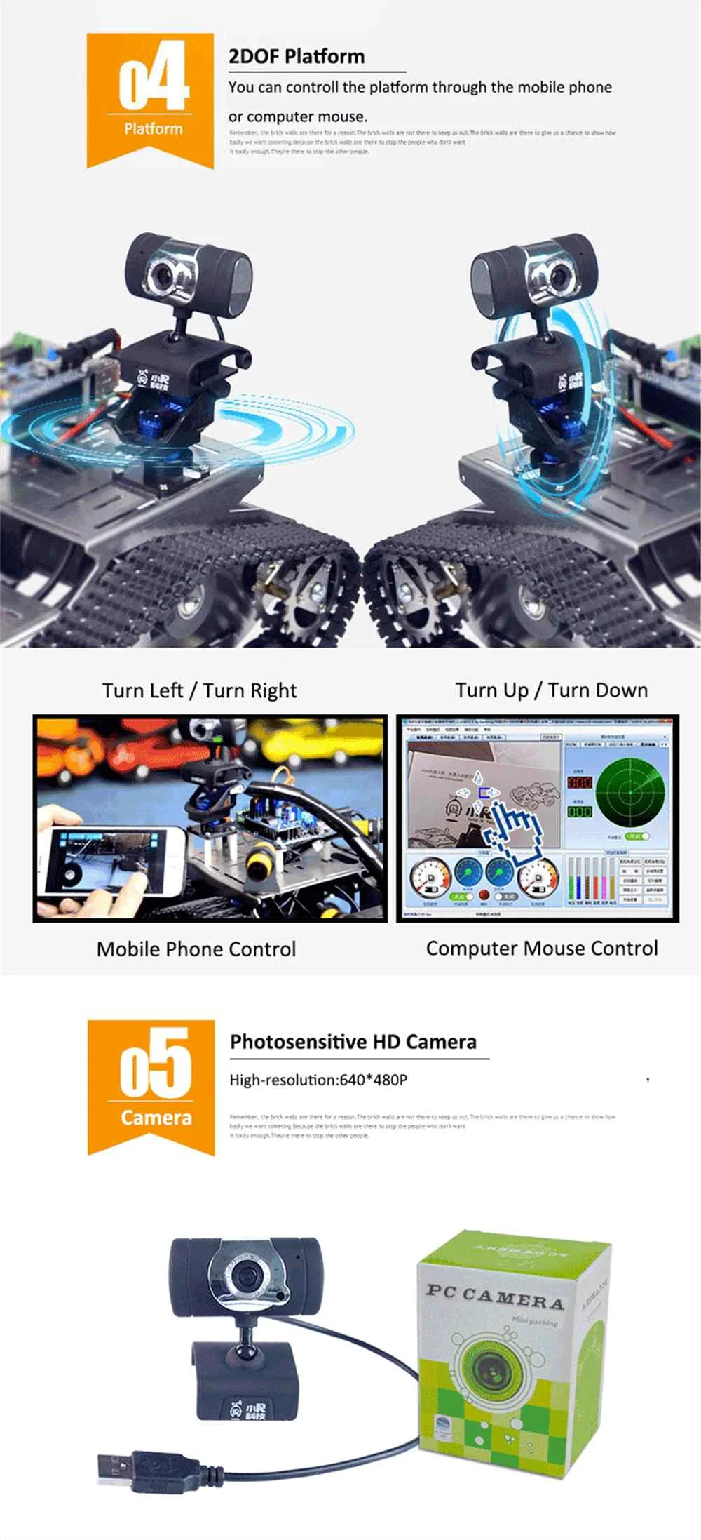Xiao R DIY WiFi видео управление Умный Робот Танк автомобиль с экраном дисплея для Arduino 2560